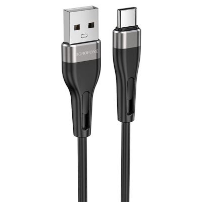 Кабель USB BOROFONE BX46 Rush USB - Type-C, 3A, 1 м, черный