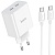 Сетевое зарядное устройство HOCO C108A Leader 2xUSB-C с Кабелем Type-C - Type-C, 3A, 35W, белый