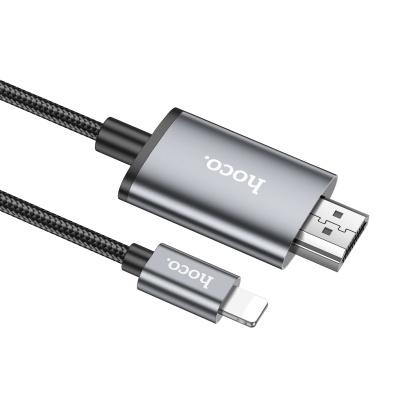 Видеокабель HOCO UA27 HDMI (m) - Lightning (m), 2 м, серый металлик