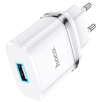 Сетевое зарядное устройство HOCO N1 Ardent 1xUSB, 2.4A, 10.8W, белый