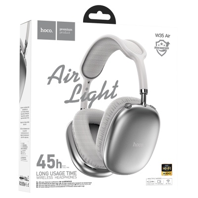 Беспроводные наушники накладные HOCO W35 Air Triumph, Bluetooth, серебристый