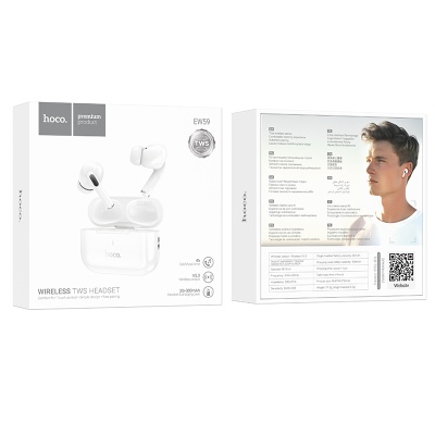 Беспроводные наушники TWS HOCO EW59, Bluetooth 5.3, белый