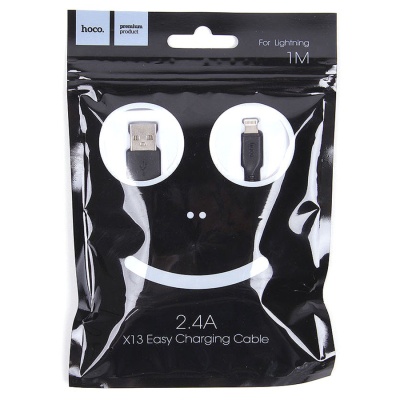 Кабель USB HOCO X13 Easy USB - Lightning, 2А, 1 м, черный