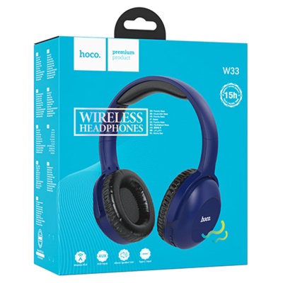 Беспроводные наушники накладные HOCO W33 Art sount, Bluetooth, синий