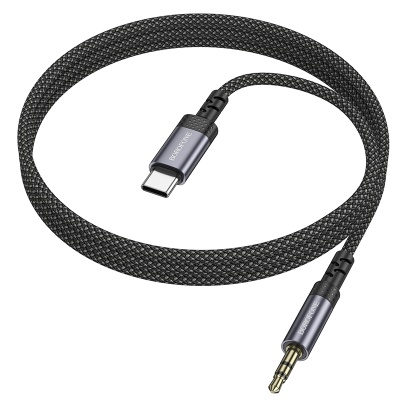 Аудиокабель BOROFONE BL24 Graceful AUX Jack 3,5 (m) - Type-C (m), 1 м, серый металлик