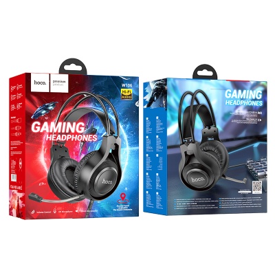 Проводные наушники HOCO W106 Tiger, 2x Jack 3.5mm, 1.8 м, черный