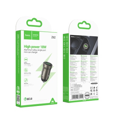 Автомобильное зарядное устройство HOCO Z62 Energy, 1xUSB, 18W, золотой