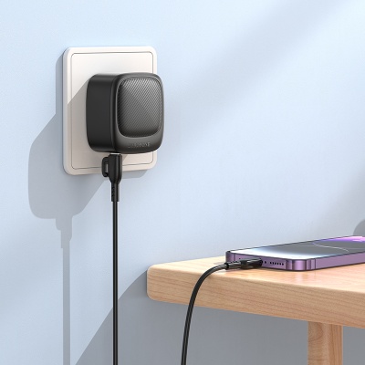Сетевое зарядное устройство BOROFONE BAS23A Lucky 1xUSB + 2xUSB-C, 3A, 30W, черный