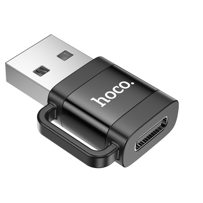 Переходник/Адаптер HOCO UA31D USB (m) - Type-C (f), черный