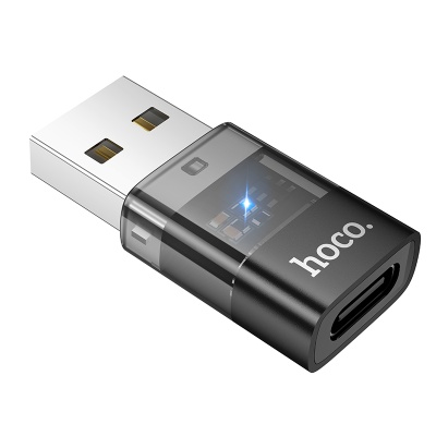 Переходник/Адаптер HOCO UA36C USB (m) - Type-C (f), черный