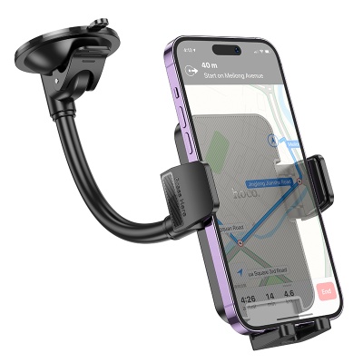 Автомобильный держатель HOCO H38 Cheetah, зажимной, на приборная панель/лобовое стекло, черный