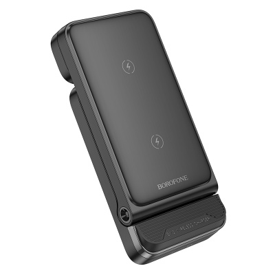 Настольная зарядная станция BOROFONE BQ33 Clever для iPhone+Airpods+Apple Watch с Кабелем USB - Type-C, 5W/7.5W/10W/15W, черный