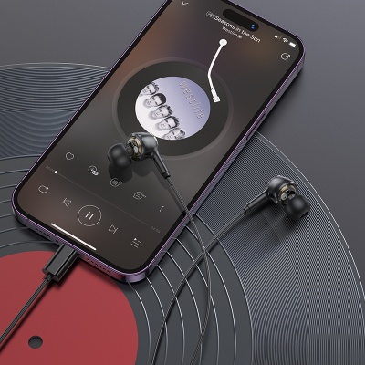 Проводные наушники BOROFONE BM90 Miller, Lightning, 1.2 м, черный