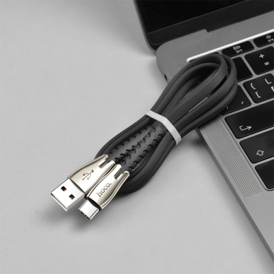 Кабель USB HOCO U58 Core USB - Type-C, 2.4А, 1.2 м, черный