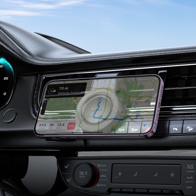 Автомобильный держатель HOCO H59 Show Ring, магнитный, на воздуховод, черный+серый металлик