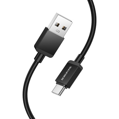 Кабель USB BOROFONE BX120 Placer USB - Type-C, 3A, 1 м, черный