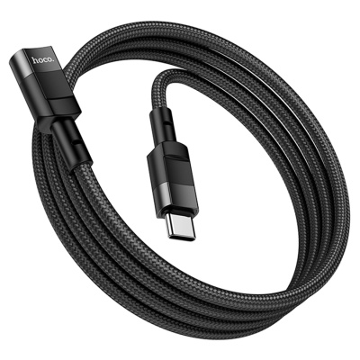 Переходник/Адаптер HOCO U107 Type-C (m) - Type-C (f), 1.2 м, черный