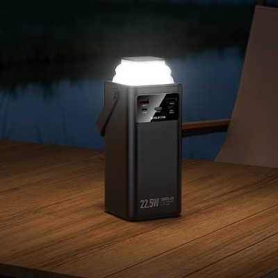 Портативный аккумулятор BOROFONE BJ65A High, встроенный кабель Lightning + Type-C + MircoUSB, 22.5W, 50000 мА⋅ч, черный