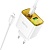 Сетевое зарядное устройство HOCO CS42A Smart 1xUSB + 1xUSB-C с Кабелем Type-C - Lightning, 3A, 30W, белый
