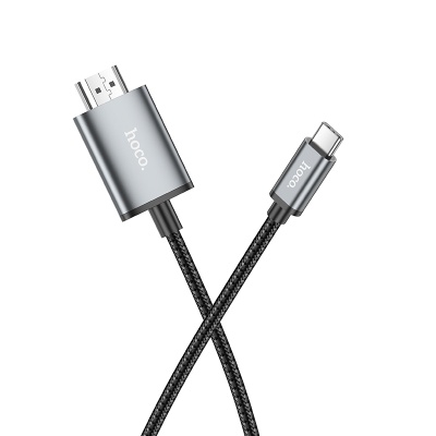 Видеокабель HOCO UA27 4K HDMI (m) - Type-C (m), 2 м, серый металлик