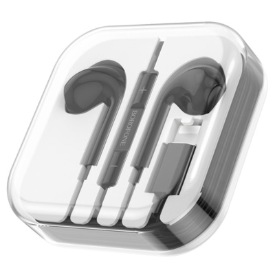 Проводные наушники BOROFONE BM85 Max Native, Lightning, 1.2 м, черный