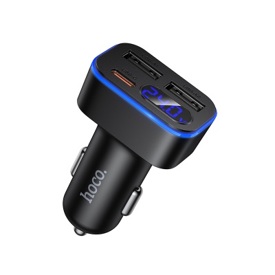 Автомобильное зарядное устройство HOCO Z63A Barry, 2xUSB + 1xUSB-C, 2.4A, 42W, черный