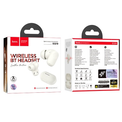 Беспроводные наушники TWS HOCO EQ19 Duke, Bluetooth 5.4, белый