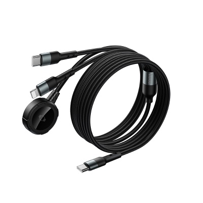 Зарядное устройство HOCO CW64 для Apple Watch 1xUSB-C + 1x Lightning с Кабелем Type-C, черный