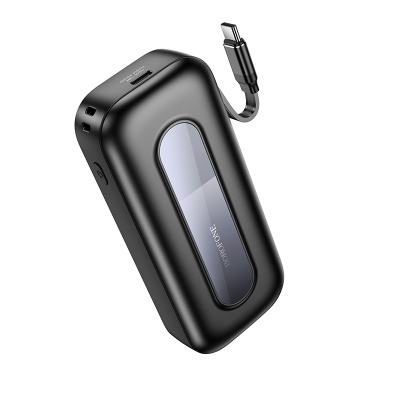 Портативный аккумулятор BOROFONE BJ74 Hermoso, встроенный кабель Type-C, 20W, 10000 мА⋅ч, черный