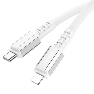Кабель USB-C HOCO X85 Strength Type-C - Lightning, 20W, 1 м, белый