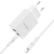 Сетевое зарядное устройство BOROFONE BA56A Lavida 1xUSB + 1xUSB-C с Кабелем Type-C - Lightning, 3.0A, 18W, белый