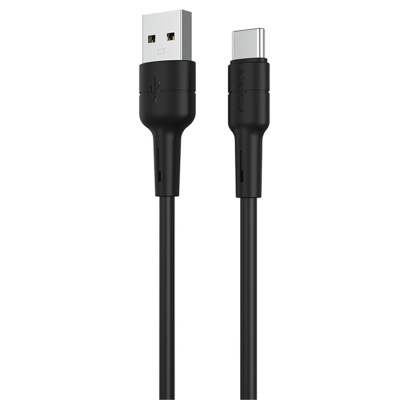 Кабель USB BOROFONE BX30 Silicone USB - Type-C, 2.4А, 1 м, черный