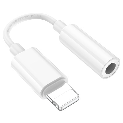 Переходник/Адаптер BOROFONE BV21 Genuine Lightning (m) - Jack 3,5 (f), 8.2 см, белый