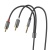 Аудиокабель HOCO UPA10 double lotus AUX Jack 3,5 (m) - RCA (m), 1.5 м, серый металлик