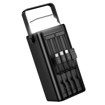 Портативный аккумулятор BOROFONE BJ65A High, встроенный кабель Lightning + Type-C + MircoUSB, 22.5W, 50000 мА⋅ч, черный