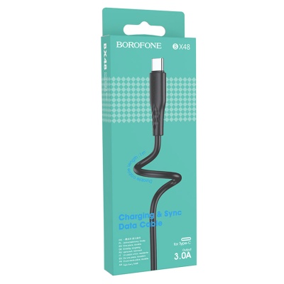 Кабель USB BOROFONE BX48 USB - Type-C, 3A, 1 м, черный