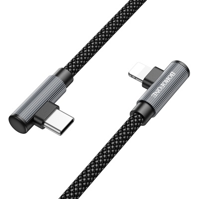 Кабель USB-C BOROFONE BU50 elbow Type-C - Lightning, 27W, 1 м, черный