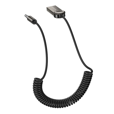 Переходник/Адаптер BOROFONE BC56 Peaceful Jack 3.5 (m) - USB (f), 1 м, серый металлик