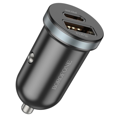 Автомобильное зарядное устройство BOROFONE BZ22 Scenery, 1xUSB + 1xUSB-C, 30W, черный