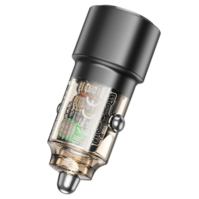 Автомобильное зарядное устройство BOROFONE BZ20A Smart, 1xUSB + 1xUSB-C, 83W, черный