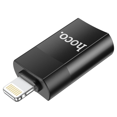 Переходник/Адаптер HOCO UA17 Lightning (m) - USB2.0 (f), черный
