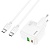 Сетевое зарядное устройство HOCO C111A 1xUSB + 1xUSB-C с Кабелем Type-C - Type-C, 3.0A, 30W, белый